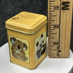 Mini Hallmark Tin Love Makes Your Tummy Tickle Bird Baby Koala Racoon Panda USA